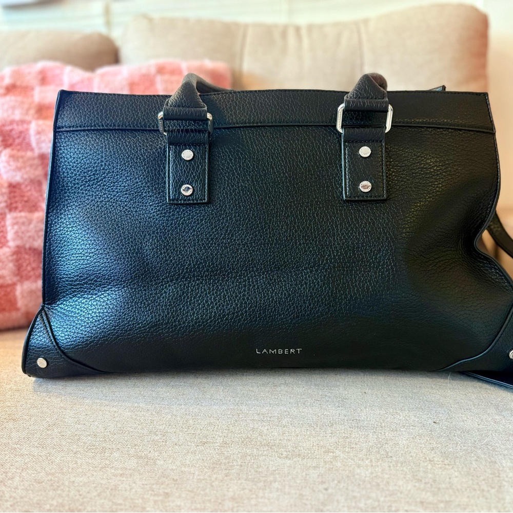 Lambert Black Leather Tote Bag
